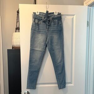 Design Lab Lord & Taylor Women's Paperbag Waist Skinny Jeans - Light Blue
